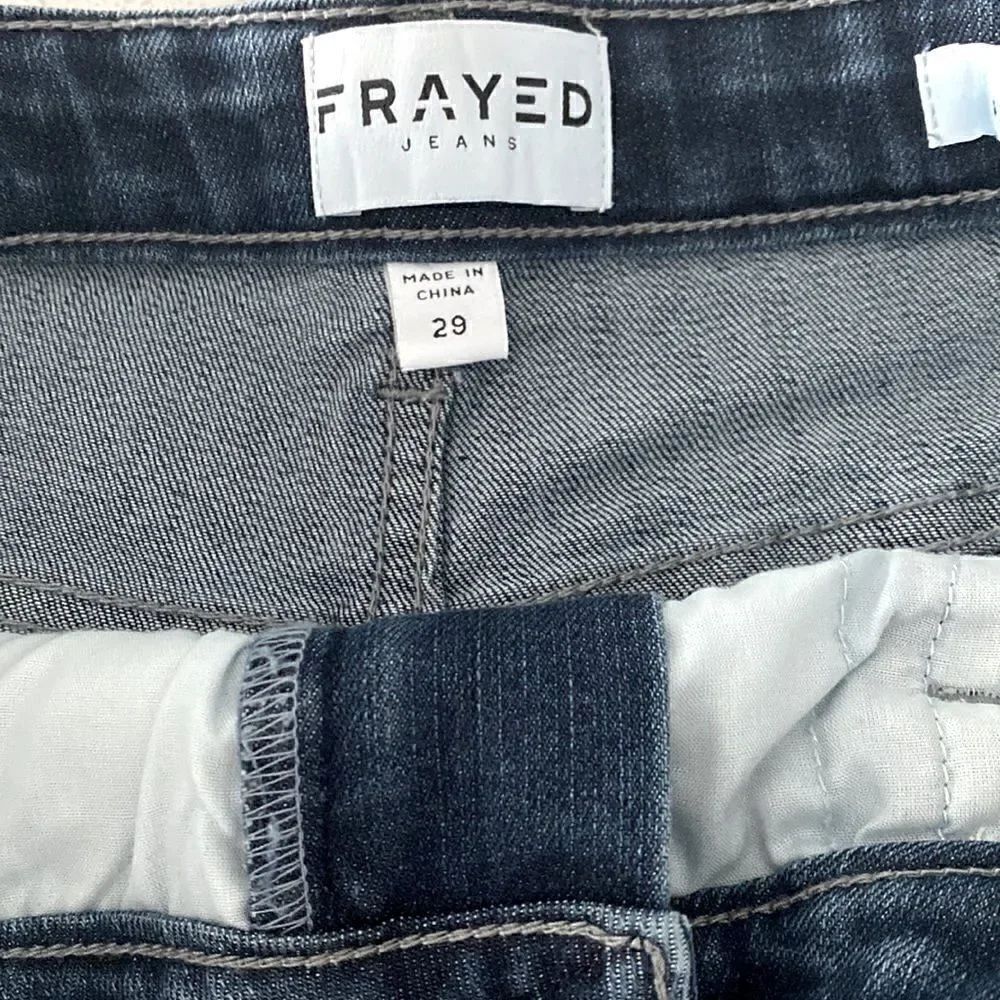 Frayed High Rise Denim Shorts 29 Raw Hem Zip Up Summer - Picture 6 of 12